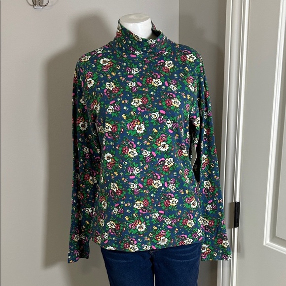 Maeve The Hailey Printed Long-Sleeve
Turtleneck Top Blue Floral Shirt Sz L NEW - Picture 4 of 11